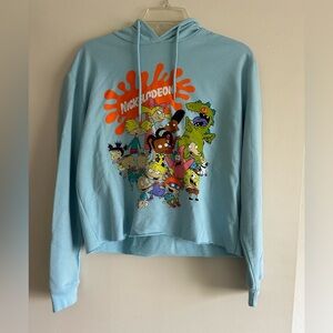 Nickelodeon Cropped Sweatshirt Blue Size M Like New
